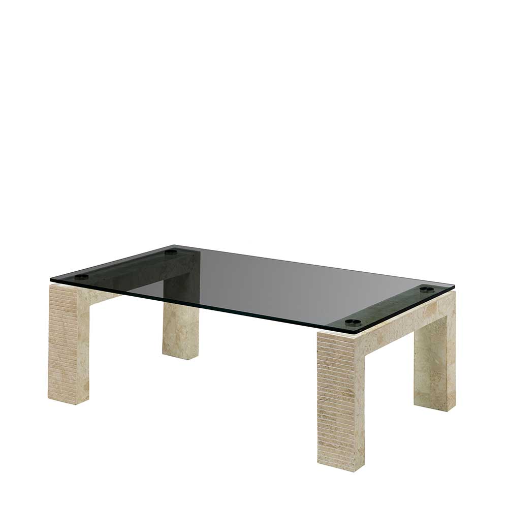 120x70 Rauchglas Wohnzimmertisch 40 cm hoch - Lacian