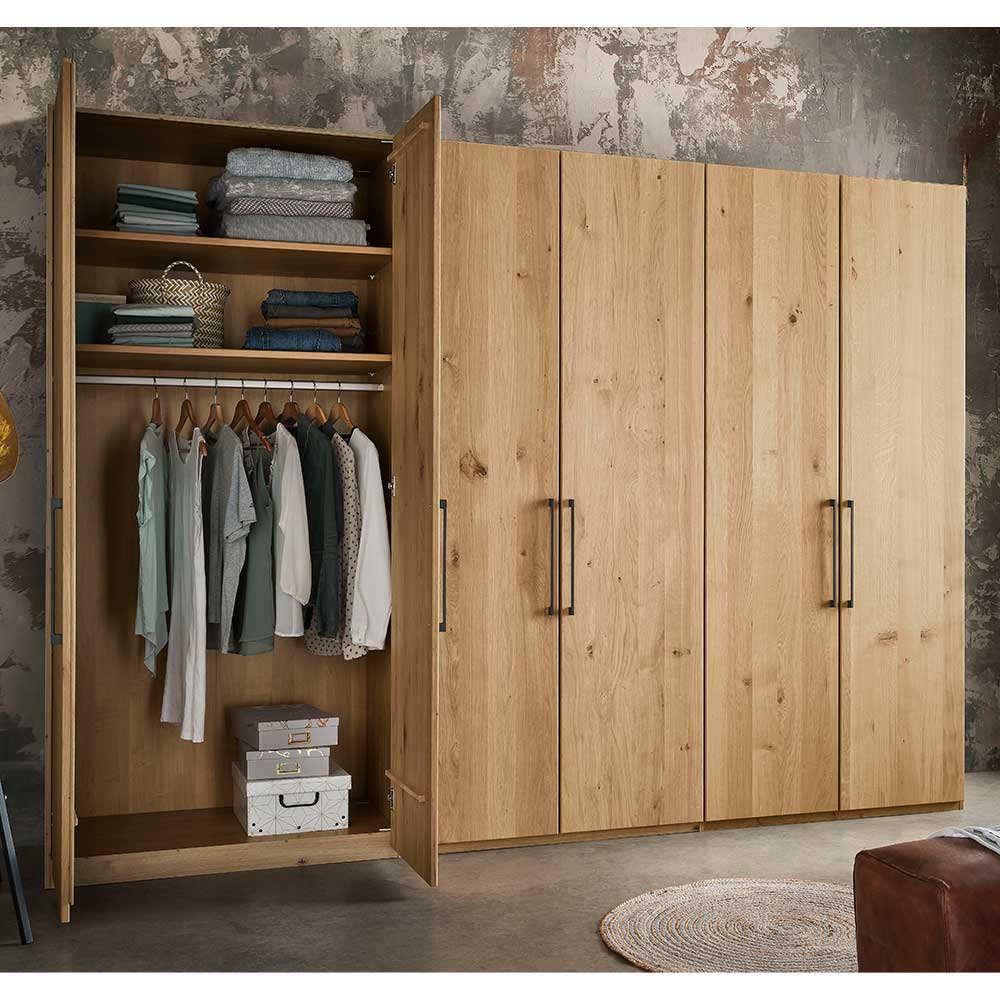Schlafzimmer Möbel-Set in Wildeiche Bianco - Siestago (vierteilig)