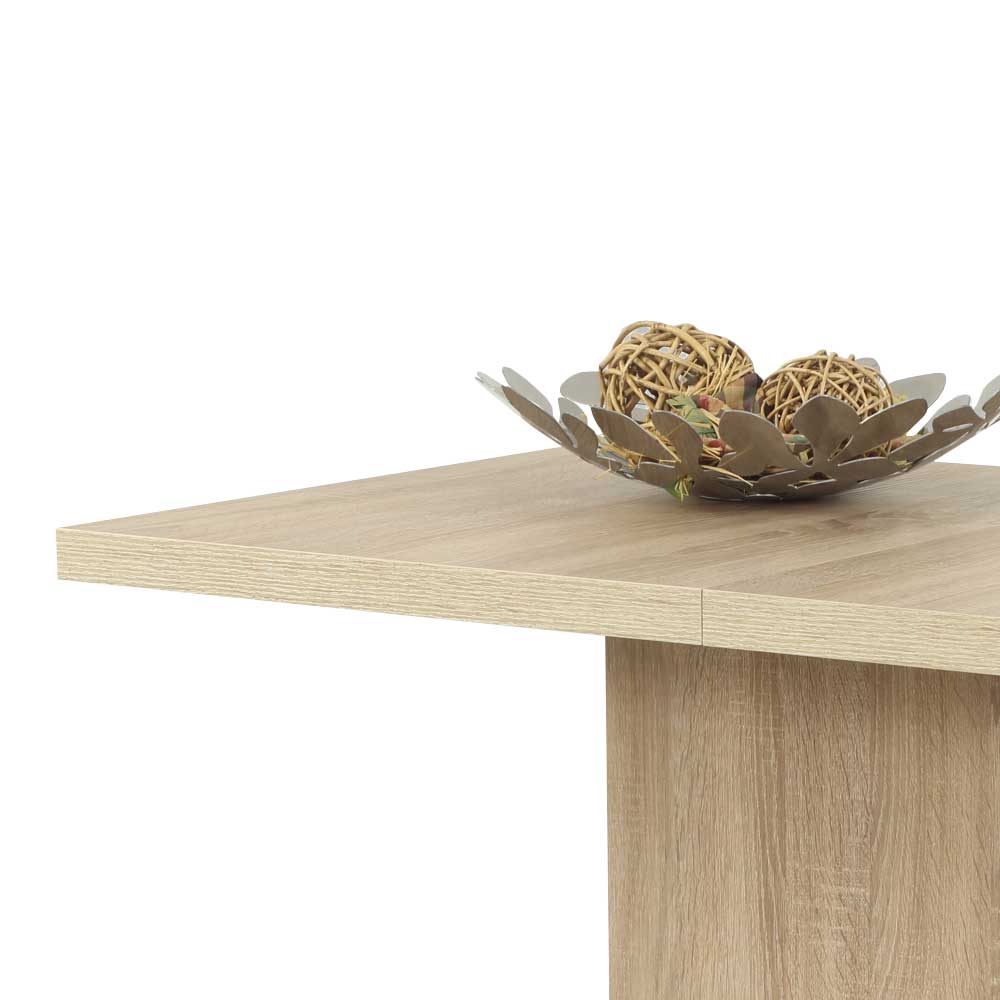 Ausziehbare Esszimmertischplatte mit integriertem Mittelauszug und heller Holzmaserung – Cuysana