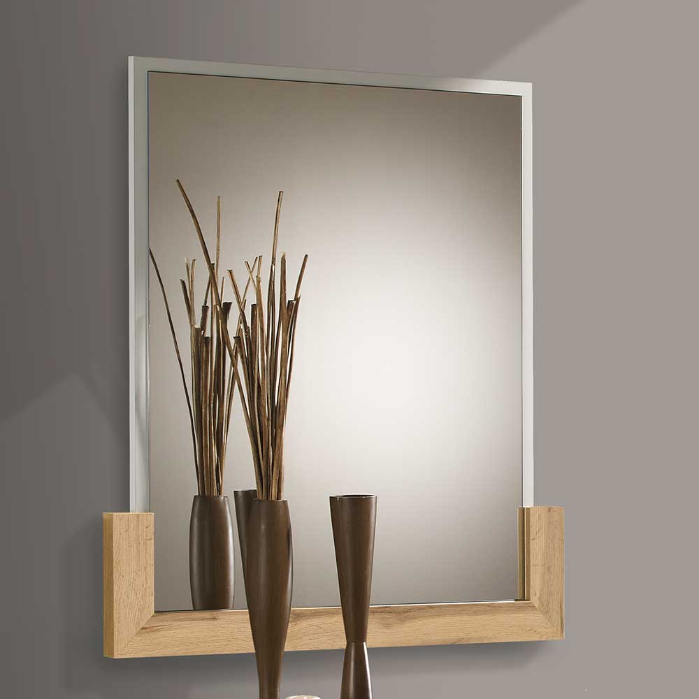 Eleganter Wandspiegel mit hellem Holzrahmen, ideal für Garderobe oder Diele – Ryus