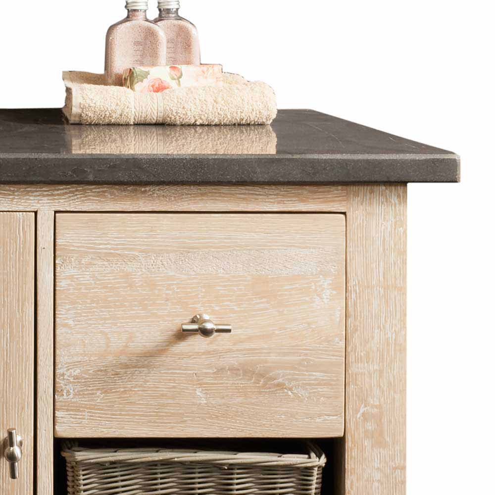 Waschbeckenschrank Vish in Eiche Bianco