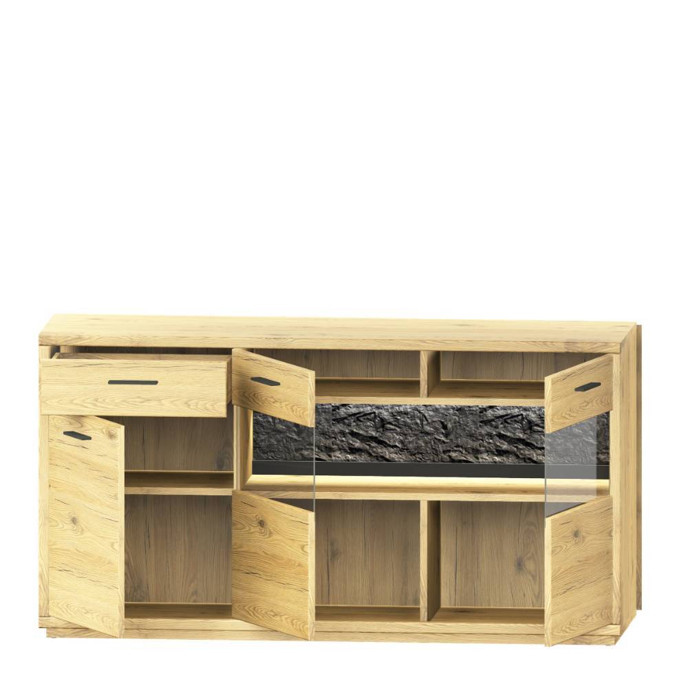 Massivholz Sideboard und Paneel Set - Friburgo (zweiteilig)
