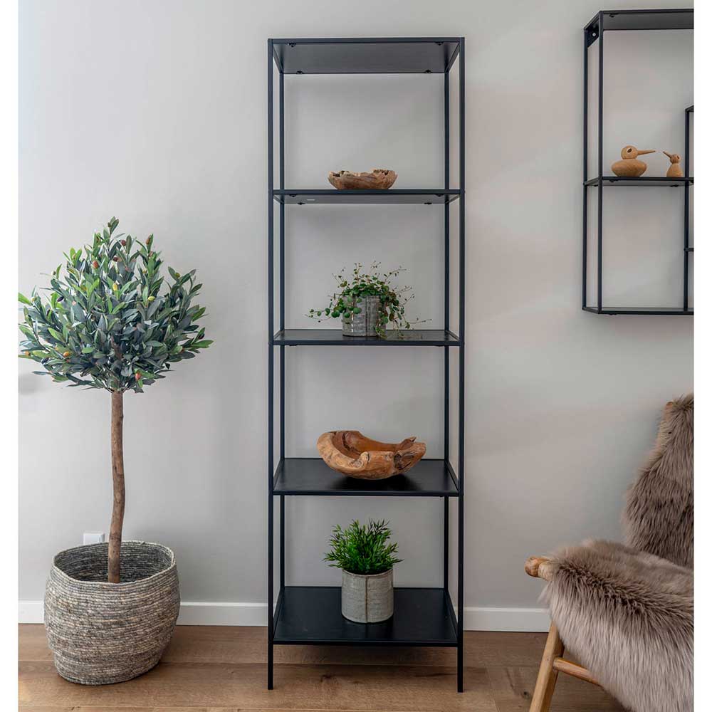 51x170x36 Stahlregal in Schwarz lackiert - Esbessa