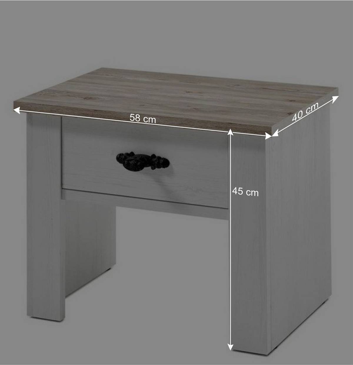 58x45x40 Nachtkonsole mit Schublade - Nedita