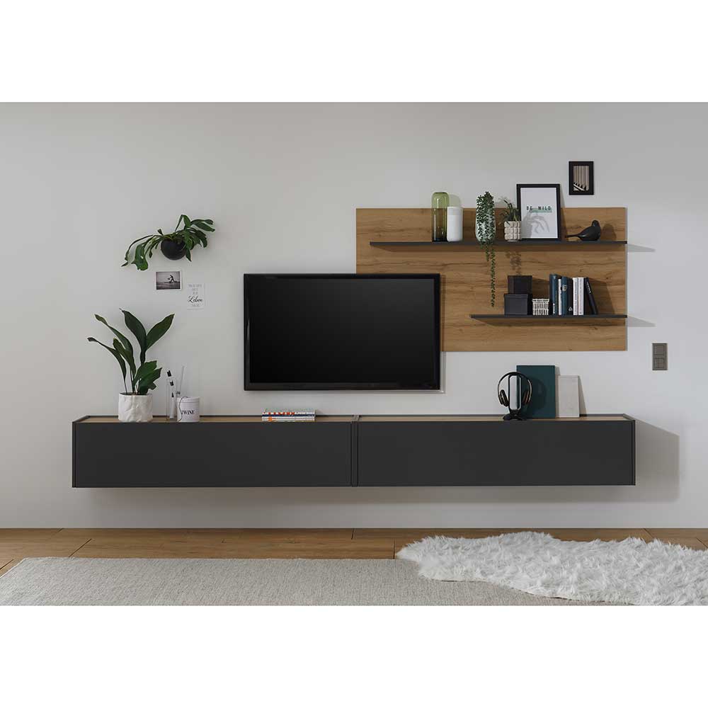 TV Anbauwand für Fernseher hängend - Ahilav I (dreiteilig)