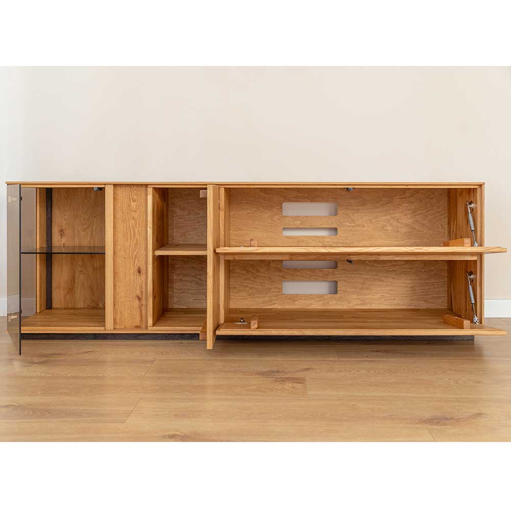 TV Lowboard mit Glas und LED Beleuchtung - Cocondar