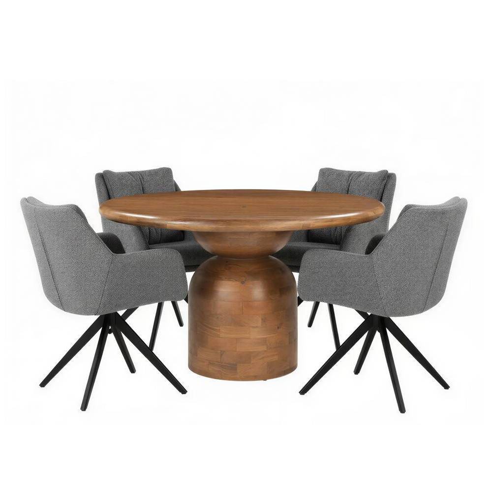 Runde Esstisch-Gruppe modern - Galadira (fünfteilig)