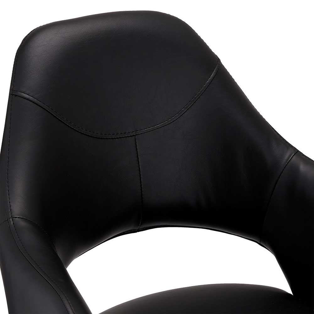 Drehbarer Retro Armlehnenstuhl in Schwarz - Lugon (2er Set)