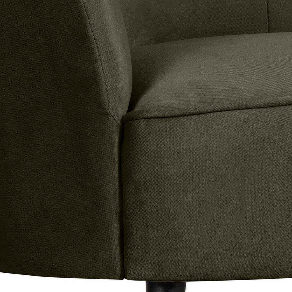 1-Sitzer Retro-Sofa aus Samt in Dunkelgrün - Isydro