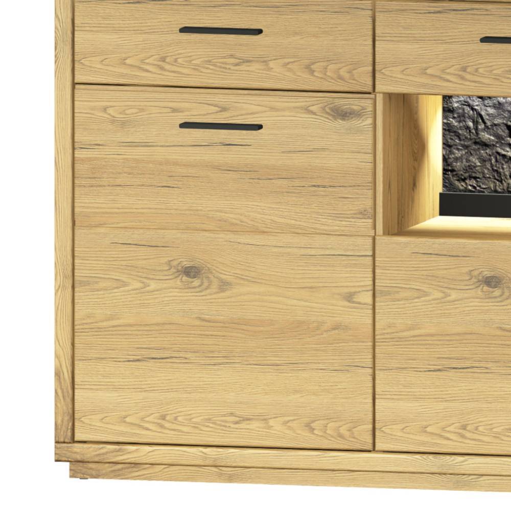Massivholz Sideboard und Paneel Set - Friburgo (zweiteilig)