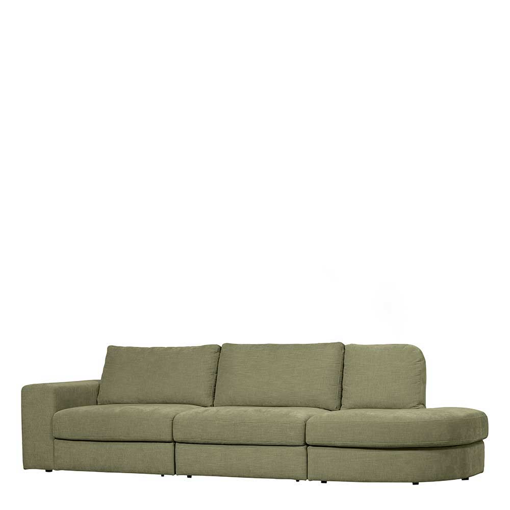 Graugrüne Couch mit Stoffbezug - Perconia