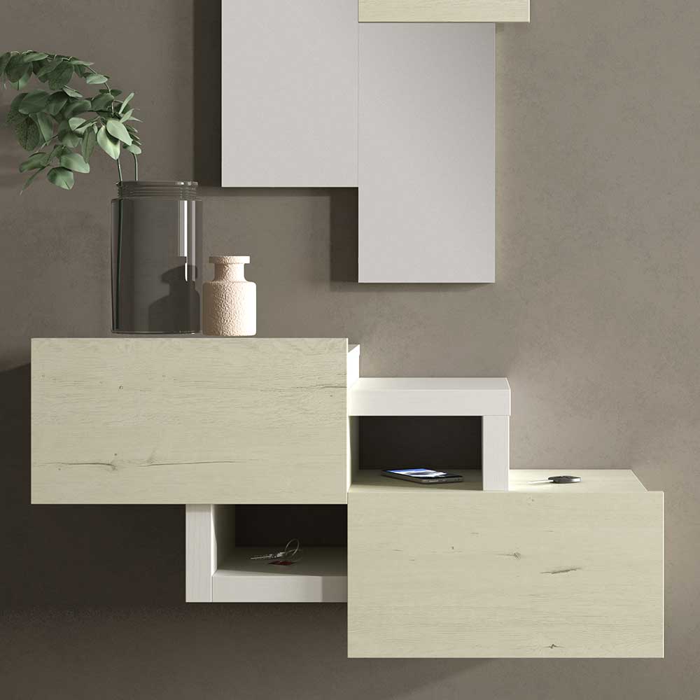 Design Flur Set in Cremefarben & Weiß - Timos (zweiteilig)