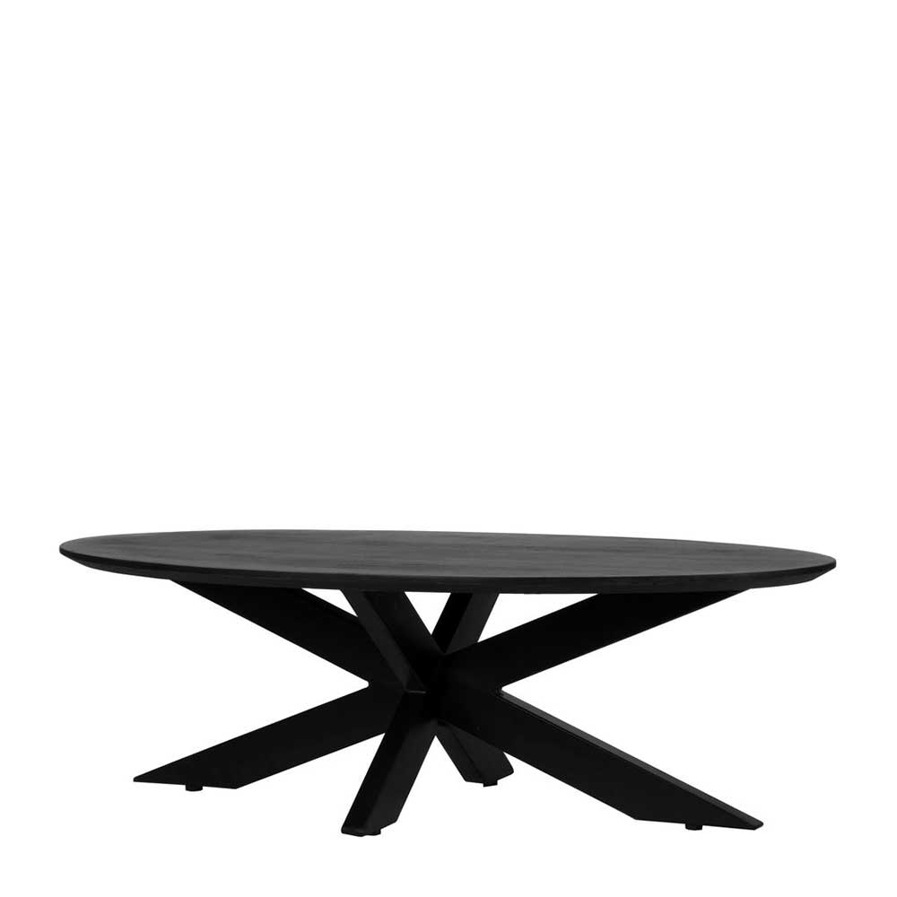 Ovaler Sofatisch in Schwarz Mangoholz - Varagosta