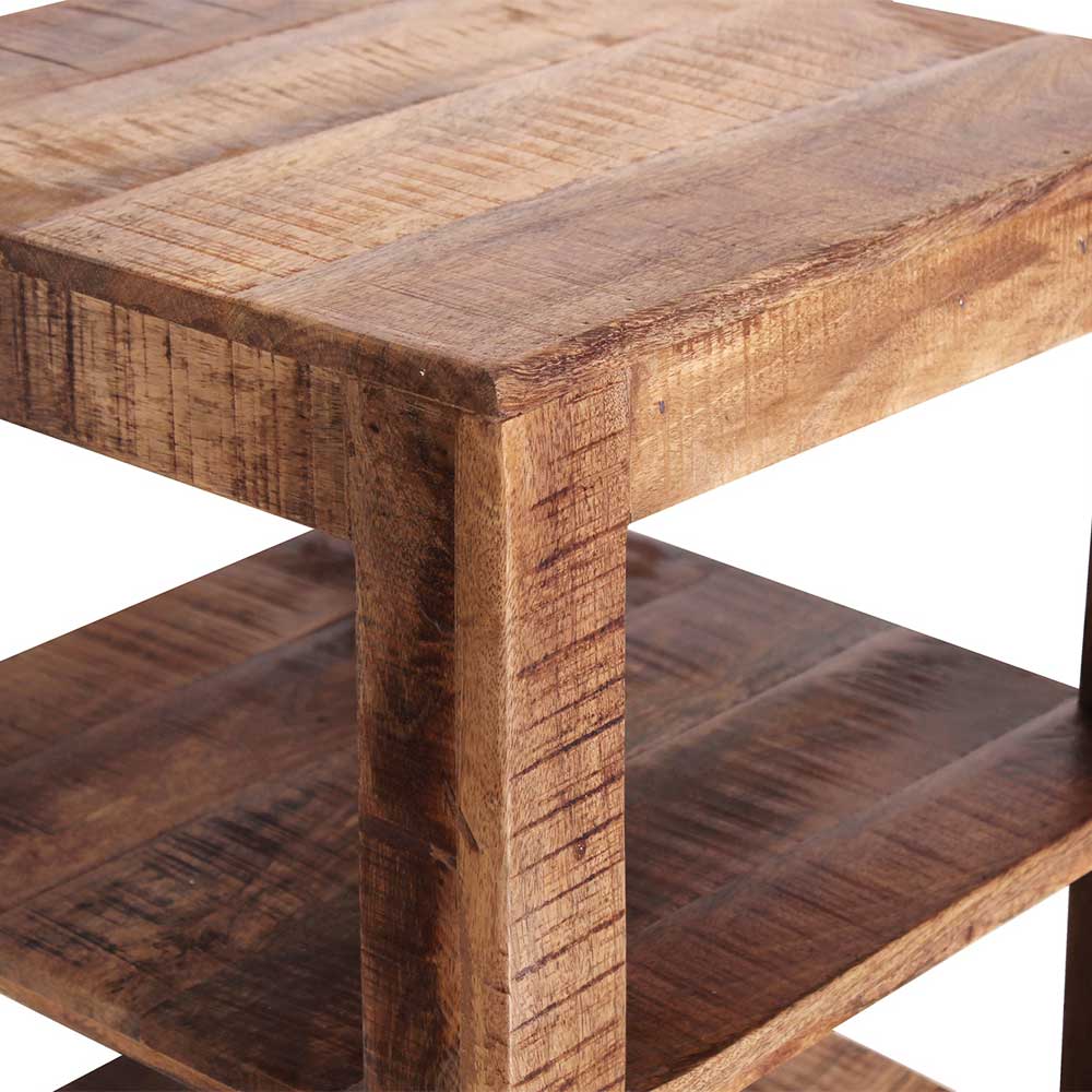4 Fächer Regal aus Mangobaum Massivholz - Camelo