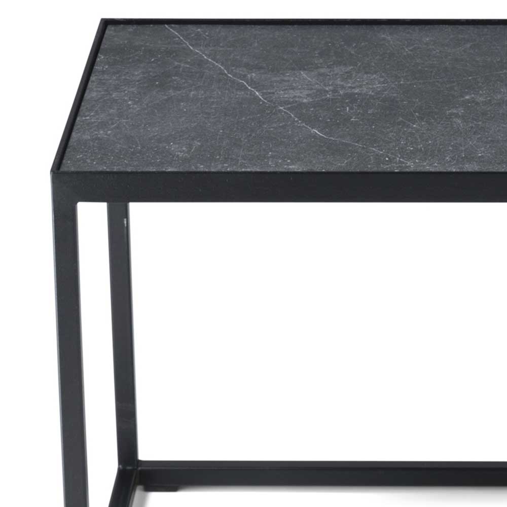 60x40x60 Sofatisch mit Steinplatte in Grau - Abeille