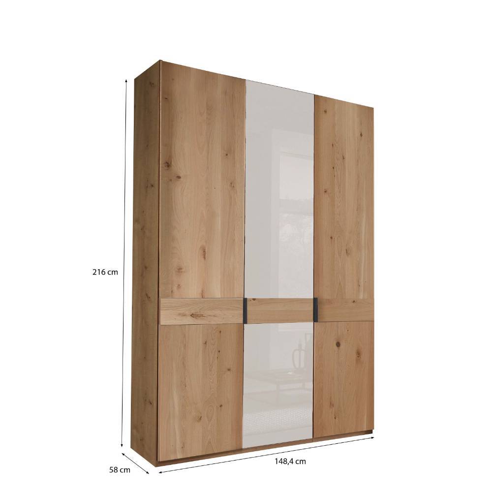 3-türiger Schlafzimmer-Kleiderschrank teilmassiv - Crucav