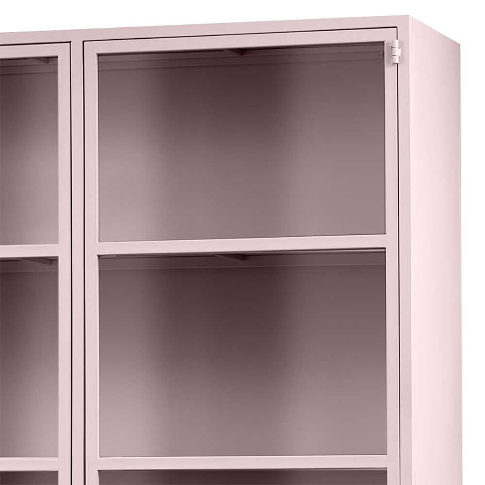Metallvitrinenschrank in Hellrosa - Malivia