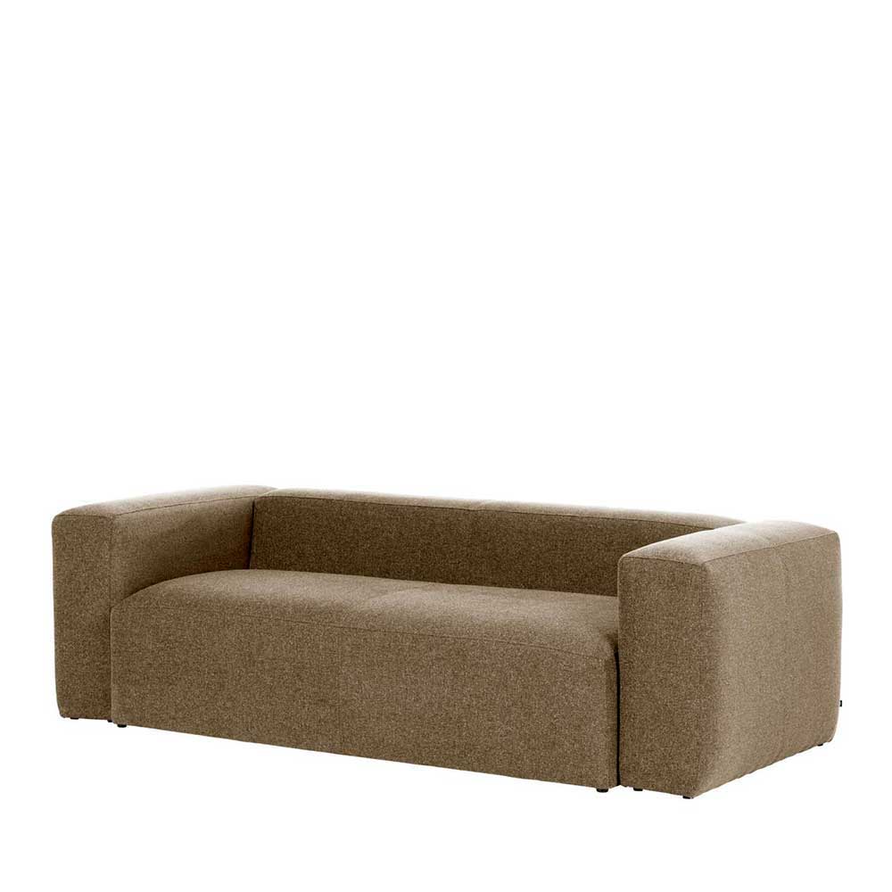 Chenille Wohnzimmersofa in Beige - Crenada