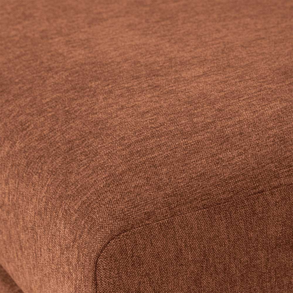 Polsterhocker aus Chenille in Rostbraun - Brixx