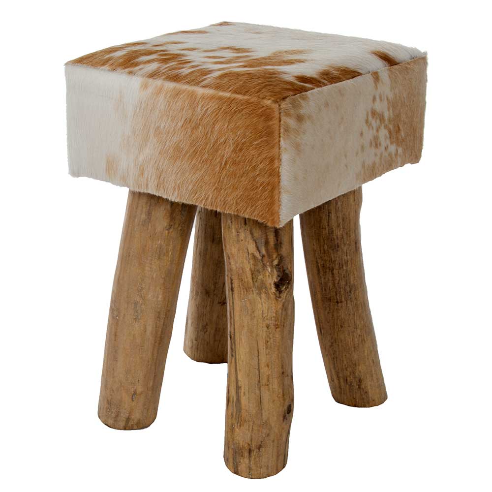 Hocker aus echtem Kuhfell - Tannilo