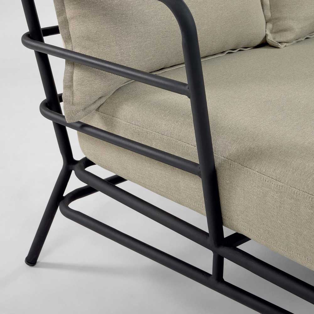 Dreisitzer Sofa mit Stahlgestell Schwarz - Emjan
