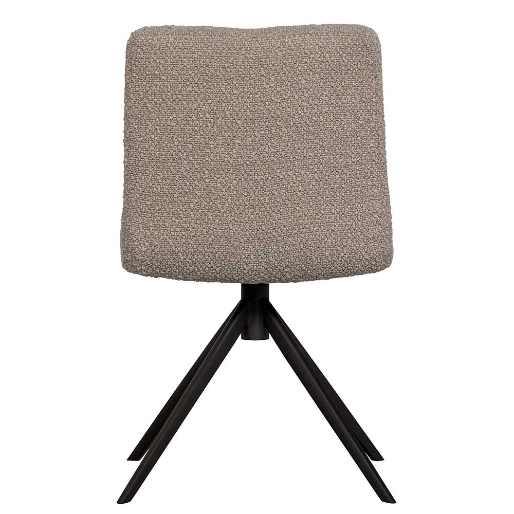 Drehbarer Polsterstuhl aus Boucle Stoff in Beige - Magan