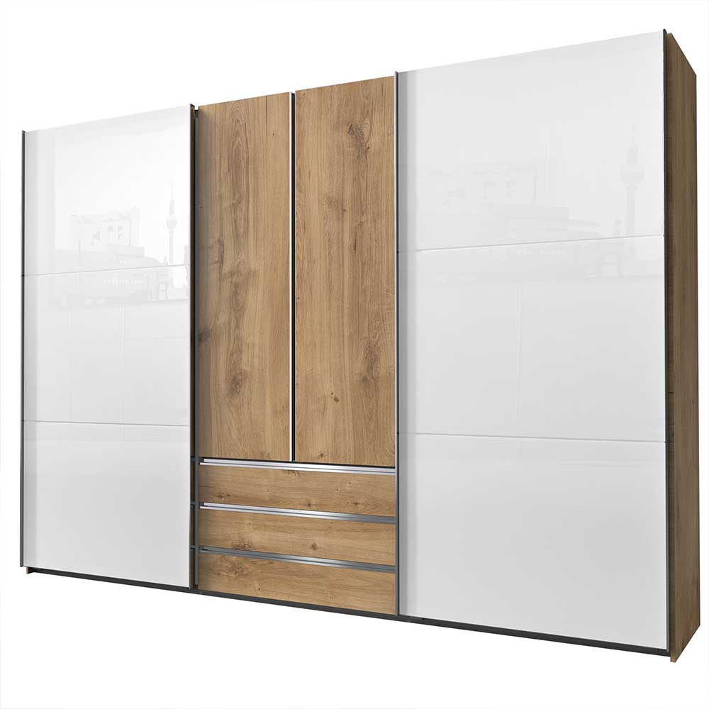Kombi-Schlafzimmer-Schrank mit drei Schubladen - Stufania