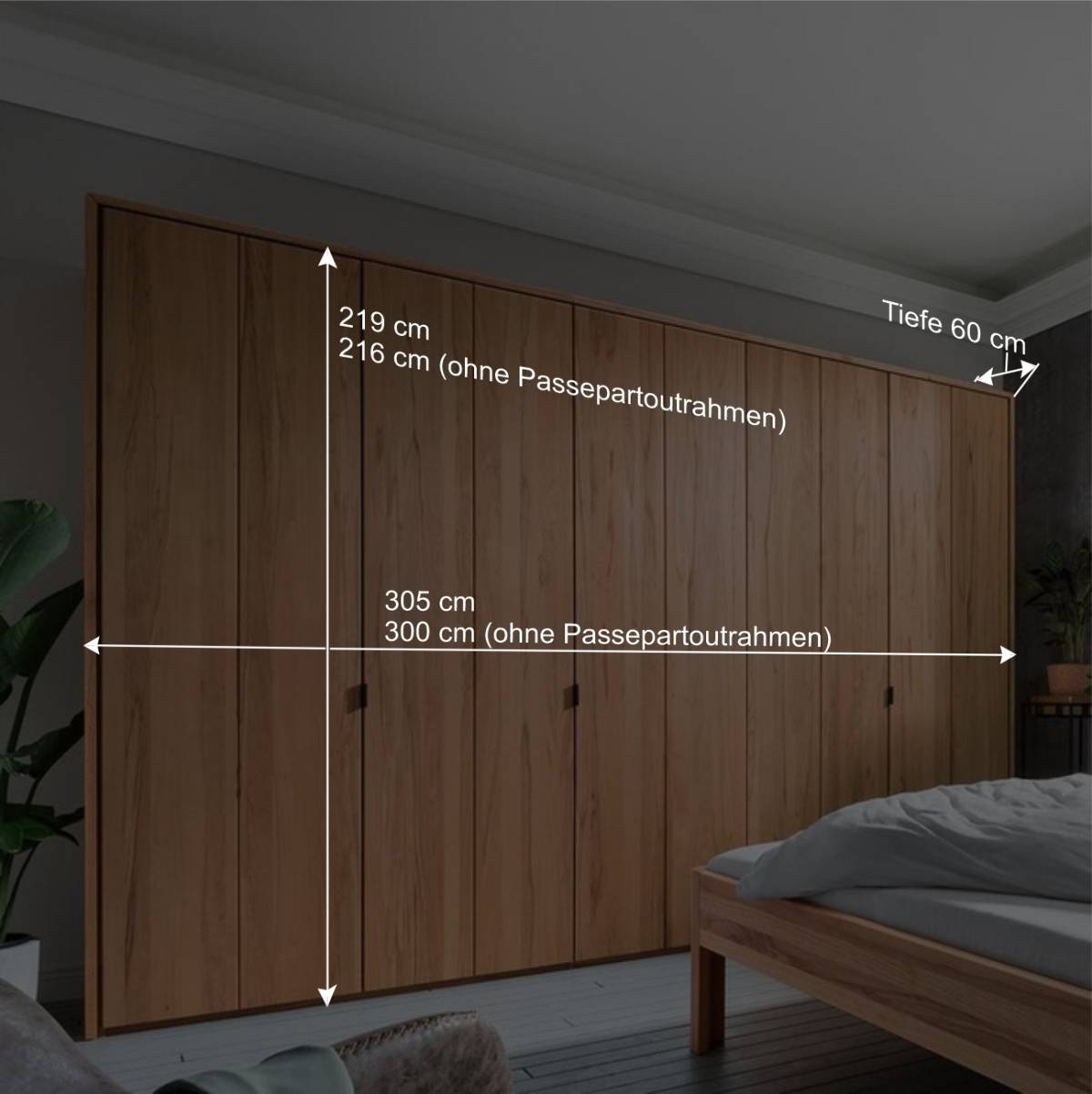 Massivholz Kleiderschrank mit fünf Türen - Izmaldon