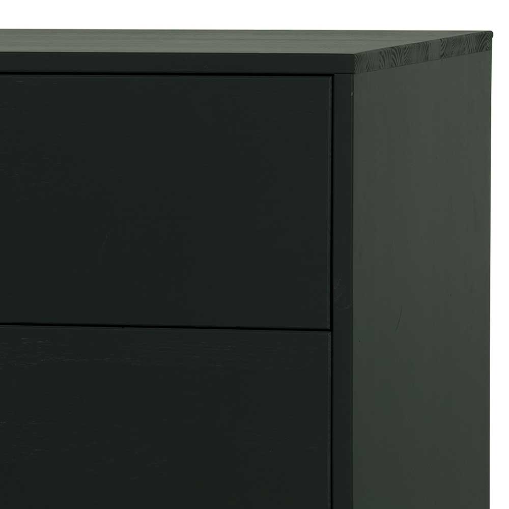 Rechte Seitenansicht der schwarzen Kommode mit sichtbarer Holzmaserung an der Oberfläche – Kitchin