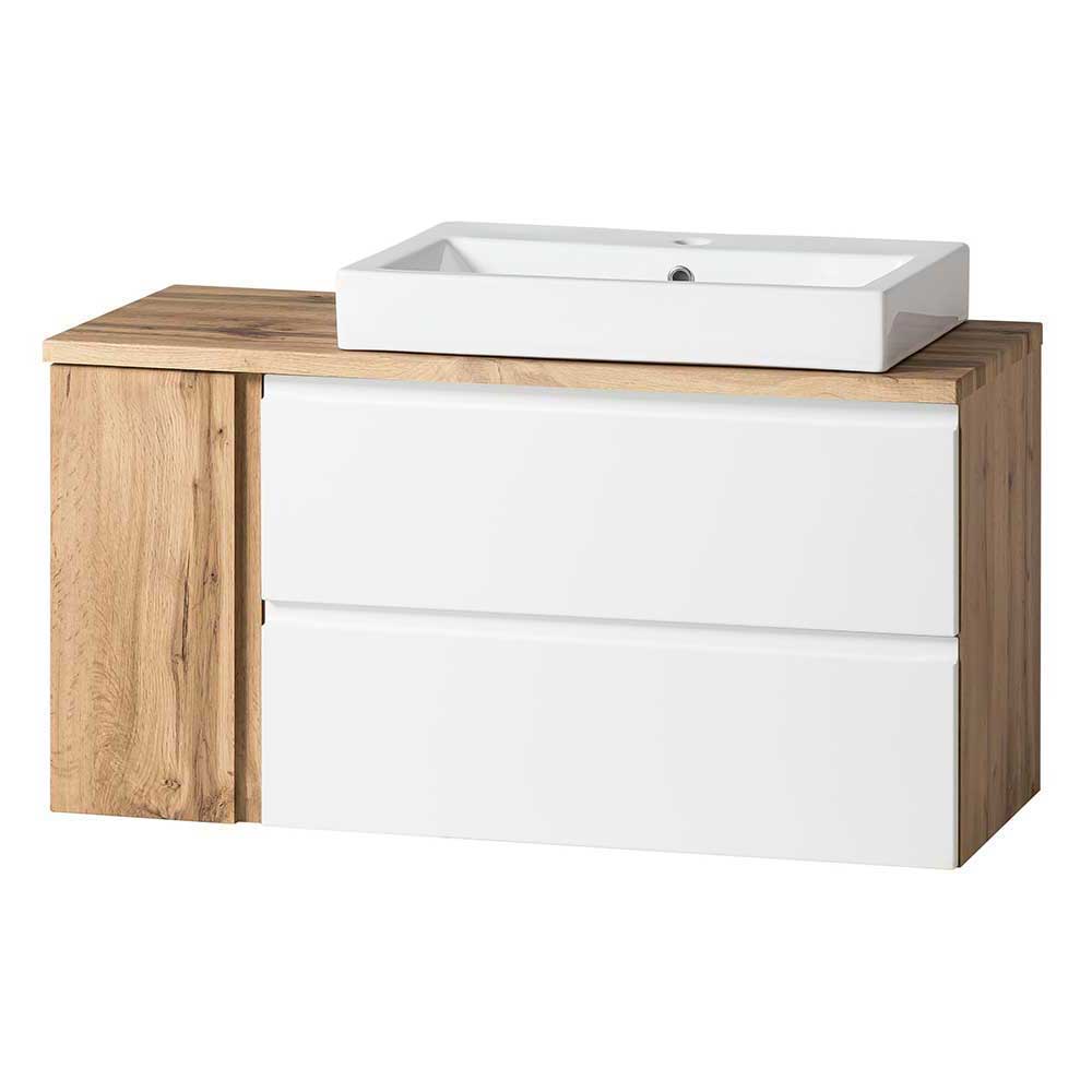 Wand Waschbeckenschrank mit Aufsatzbecken - Eight