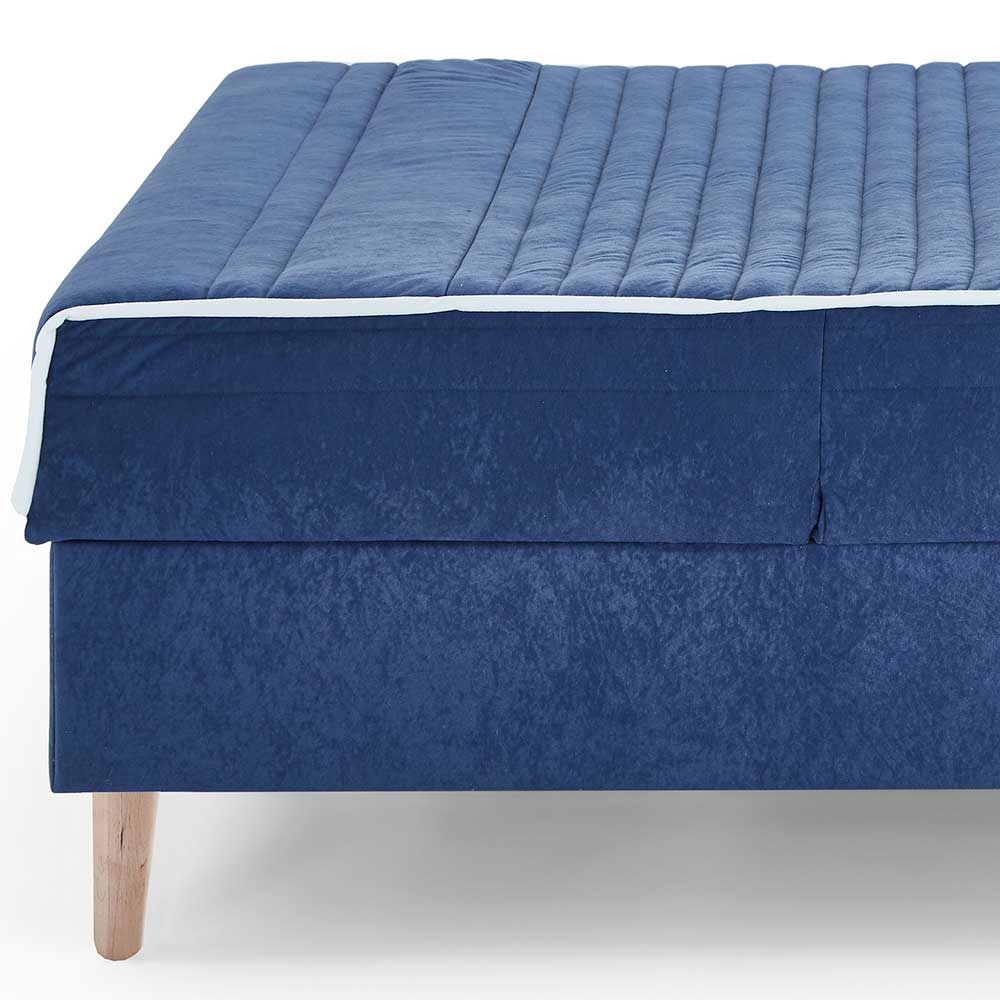 Verstellbare Daybed Polsterliege in Blau Samt - Blackbird