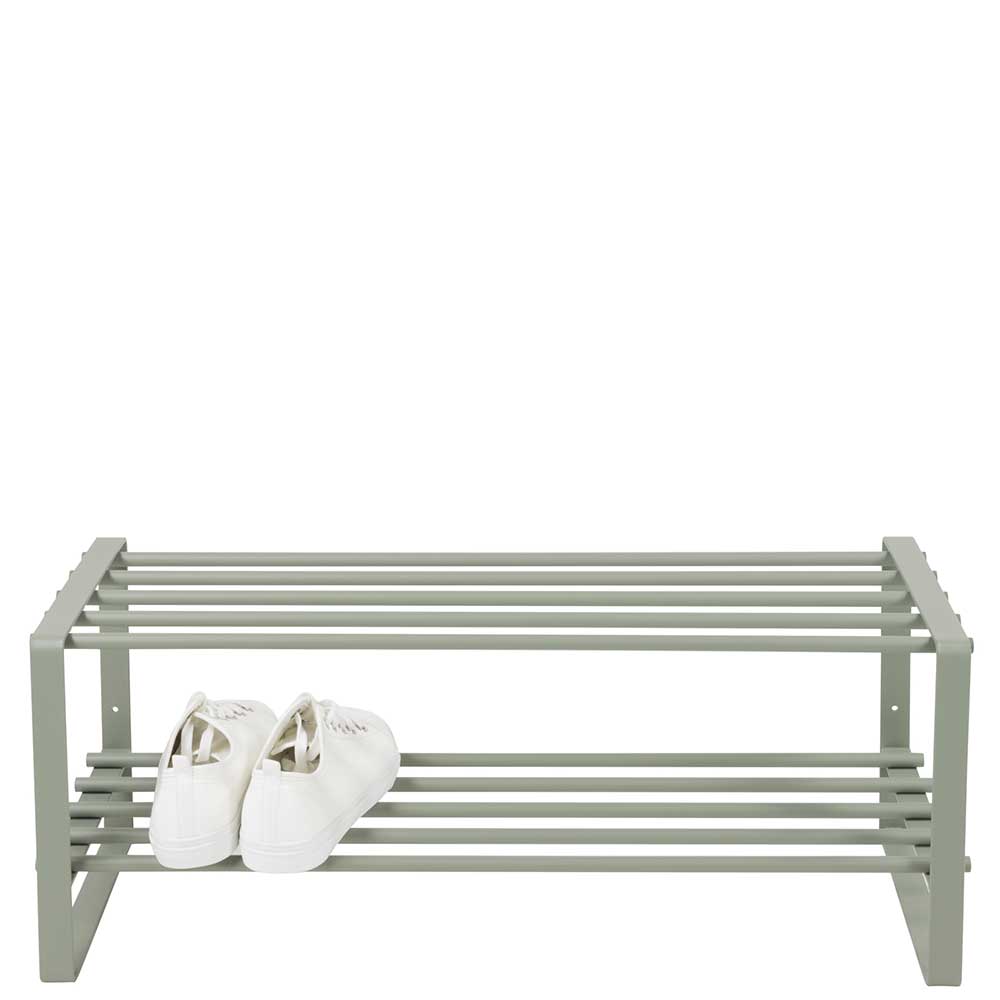 70x29x27 cm Schuhregal aus Stahl in Graugrün - Mion