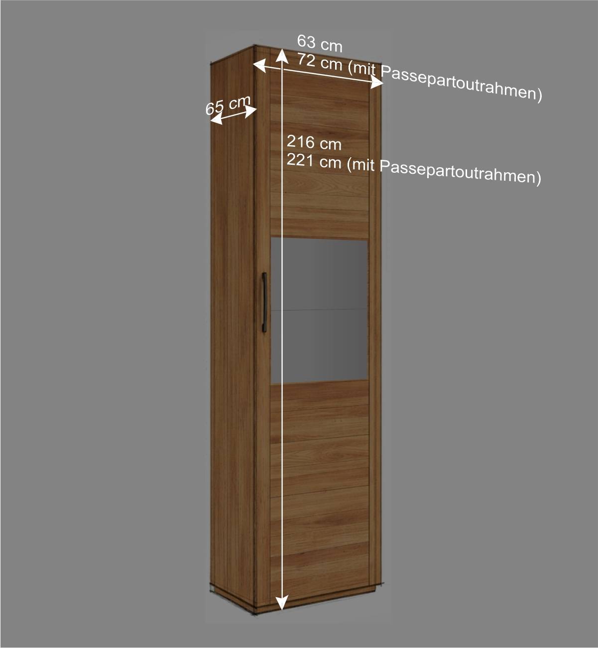 Schmaler Kleiderschrank aus Wildeiche - Zaisan