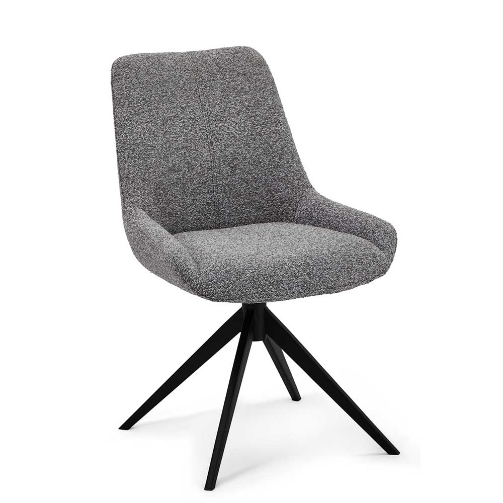 Boucle Drehstuhl in Grau - Usedita (2er Set)
