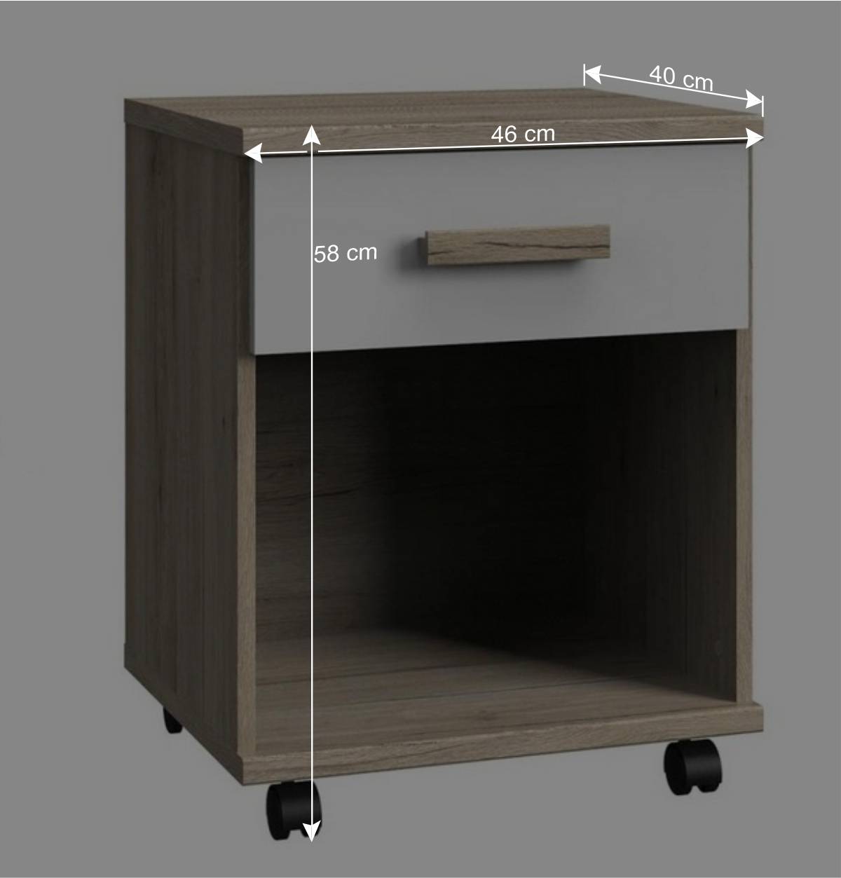 Rollcontainer mit Ordnerfach und Schublade - Folio