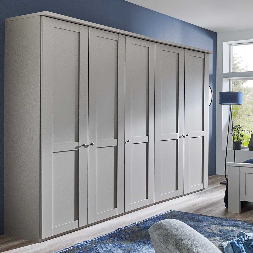 Hellgrauer Schlafzimmerschrank 250 cm breit - Ridonna