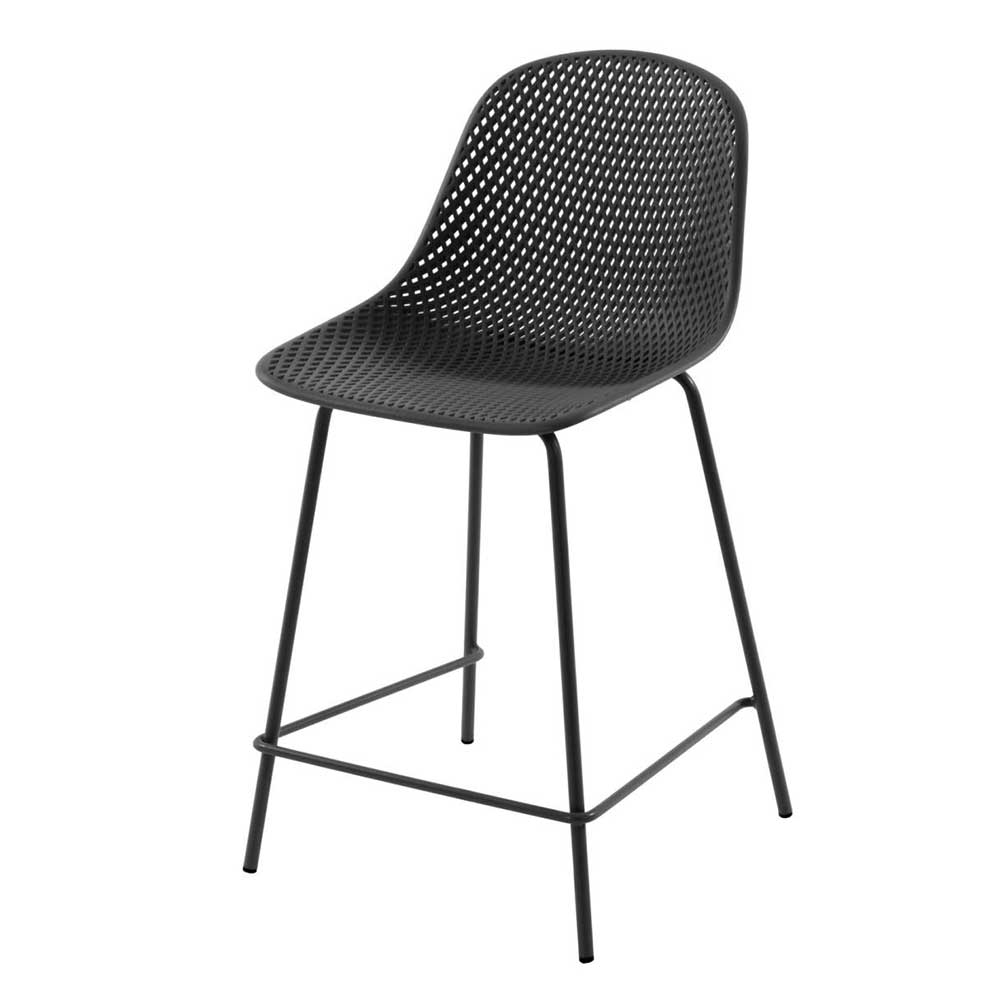 Dunkelgraue Tresenstühle mit Sitzschale - Malka (4er Set)