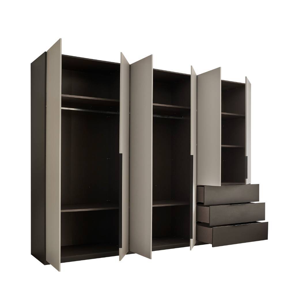 Kleiderschrank in Lichtgrau und Dunkelgrau - Hihat
