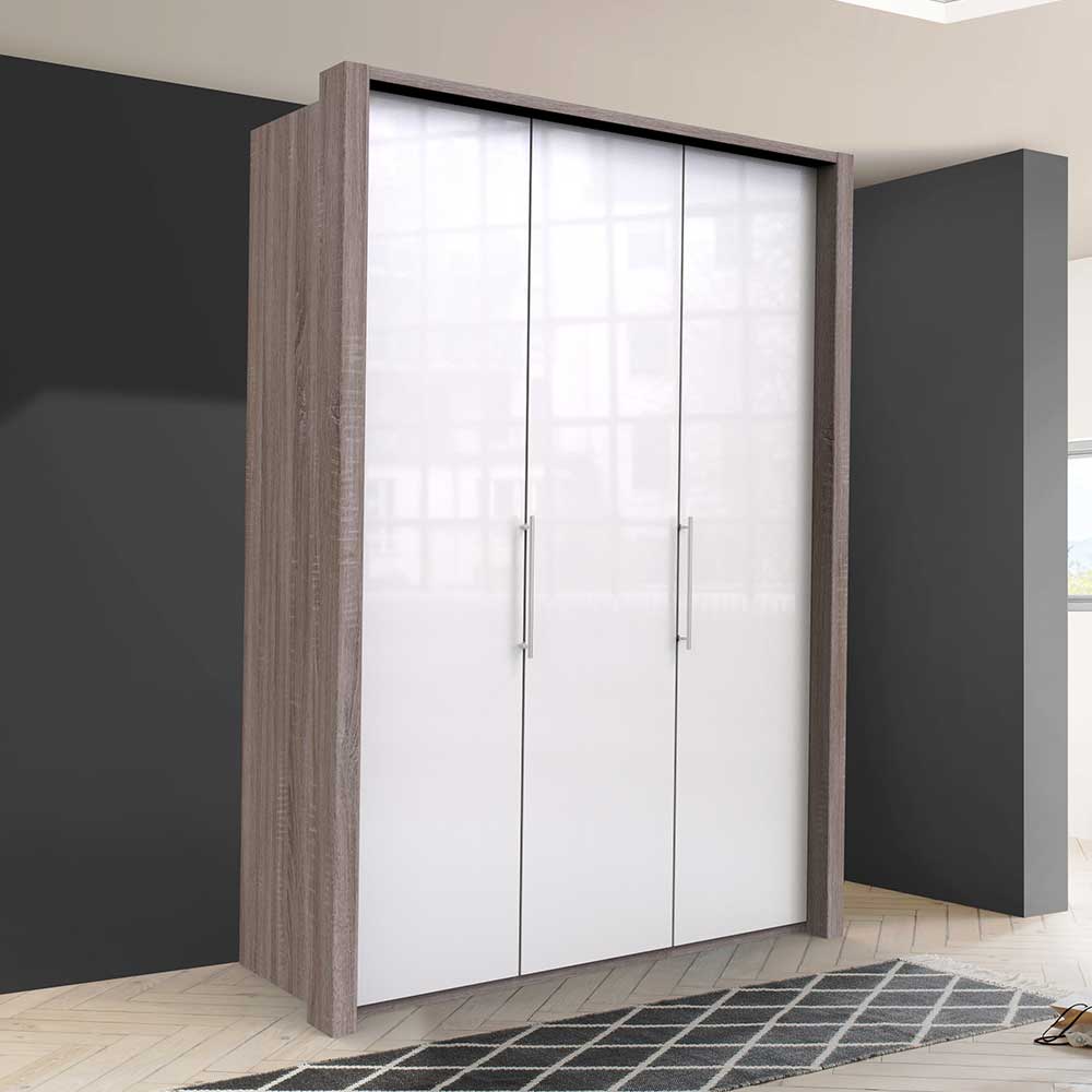Moderner Kleiderschrank in Weiß Glas - Empresian