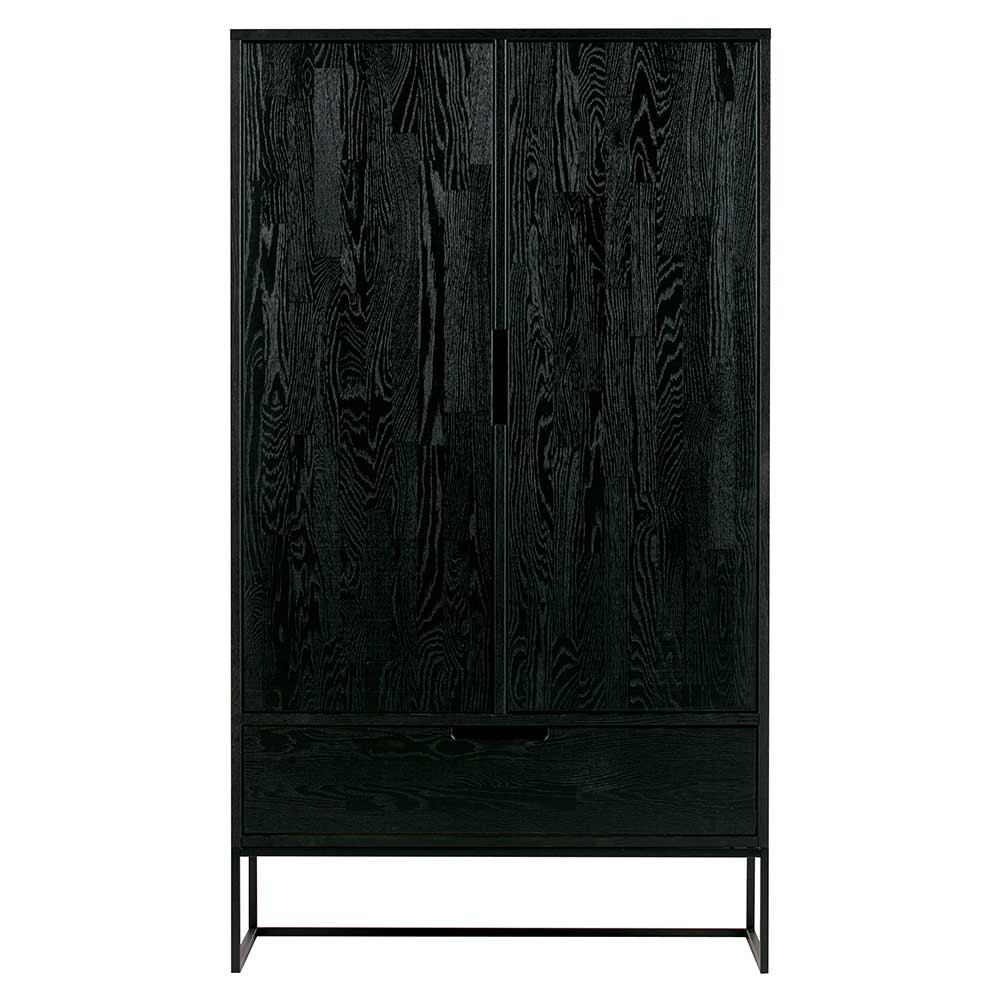 Schwarzer Schrank aus Holz & Metall - Almery