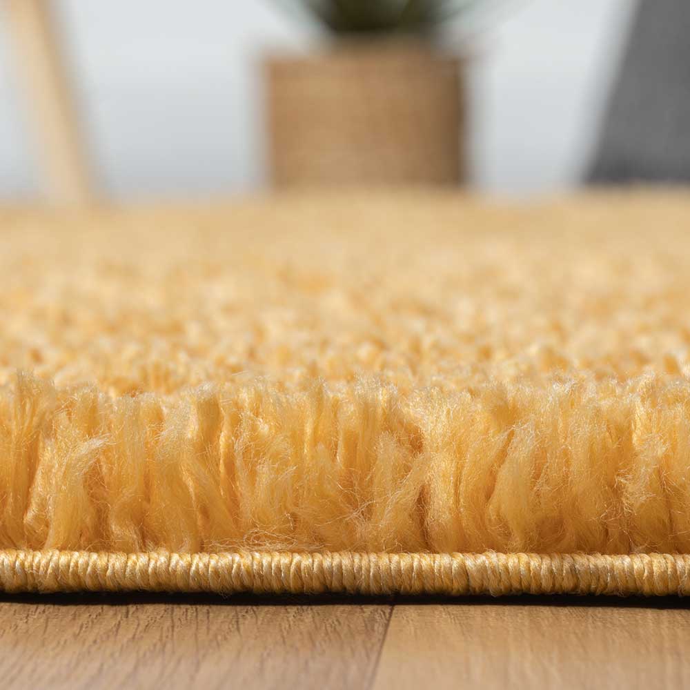 Runder Teppich in Gold Gelb - Lidoria