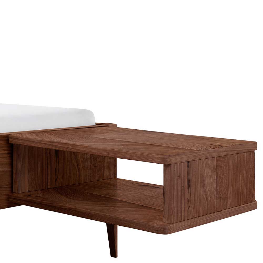 Holzbett in Nussbaum Braun mit Weiß - Bacaro