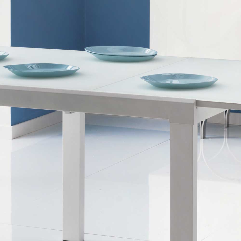 Glas Esstisch Culau in Weiß