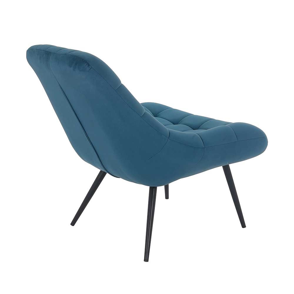 76x86x86 Samt Loungestuhl in Blau - Sixtys