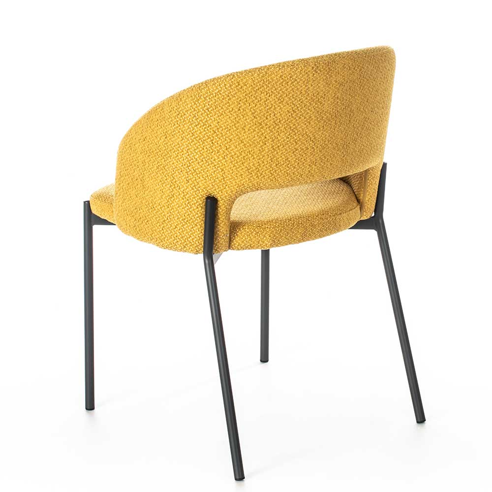 Strukturstoff Polsterstühle in Gelb - Ensemble (2er Set)