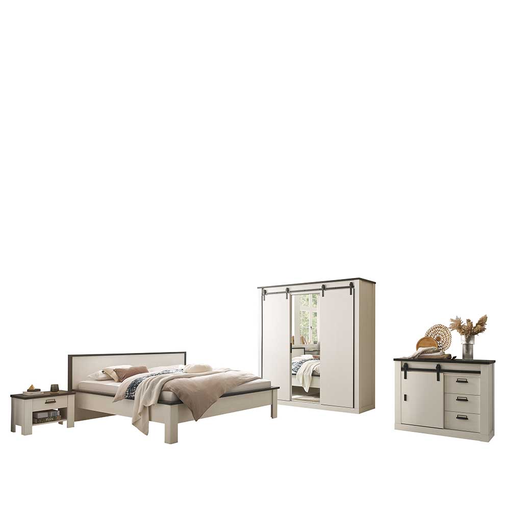 Einrichtungskombi Schlafzimmer in Weiß - Tramos (fünfteilig)