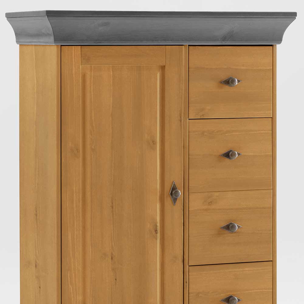 88x117x45 cm Hochkommode mit vier Schubladen - Eshelas