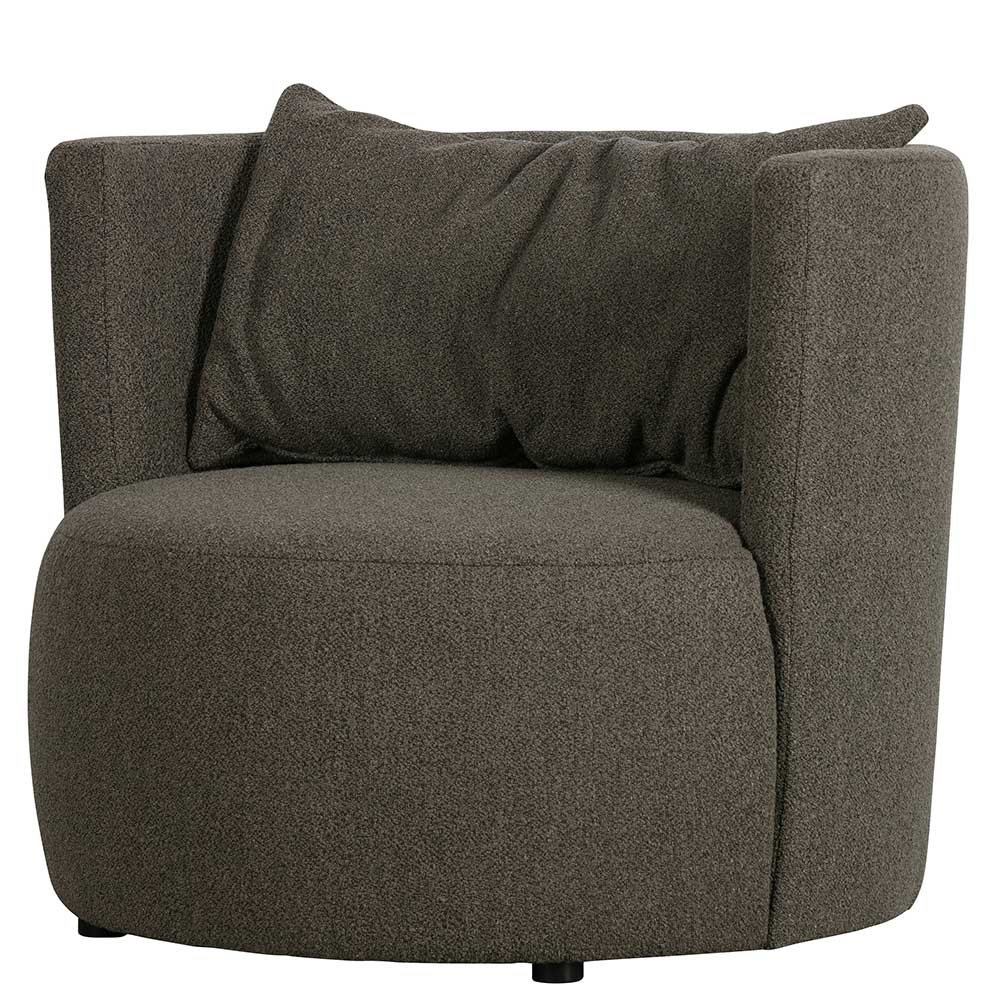 Design Lounge Sessel aus Boucle in Braun - Navino
