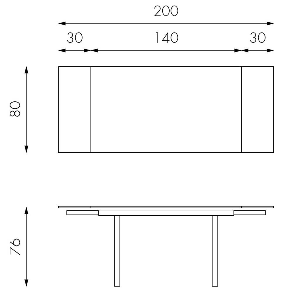 Ausziehbarer Tisch mit Glasplatte Omga & Gestell Taupe
