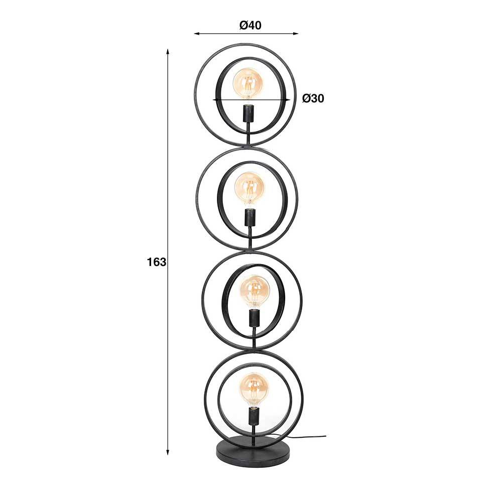 4-flammige Design-Stehleuchte aus Metall - Leath